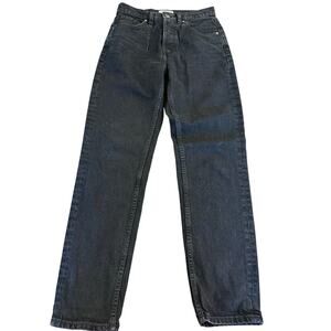 FREE PEOPLE We The Free A New Day Mid Rise Straight Leg Black Denim Jean 25